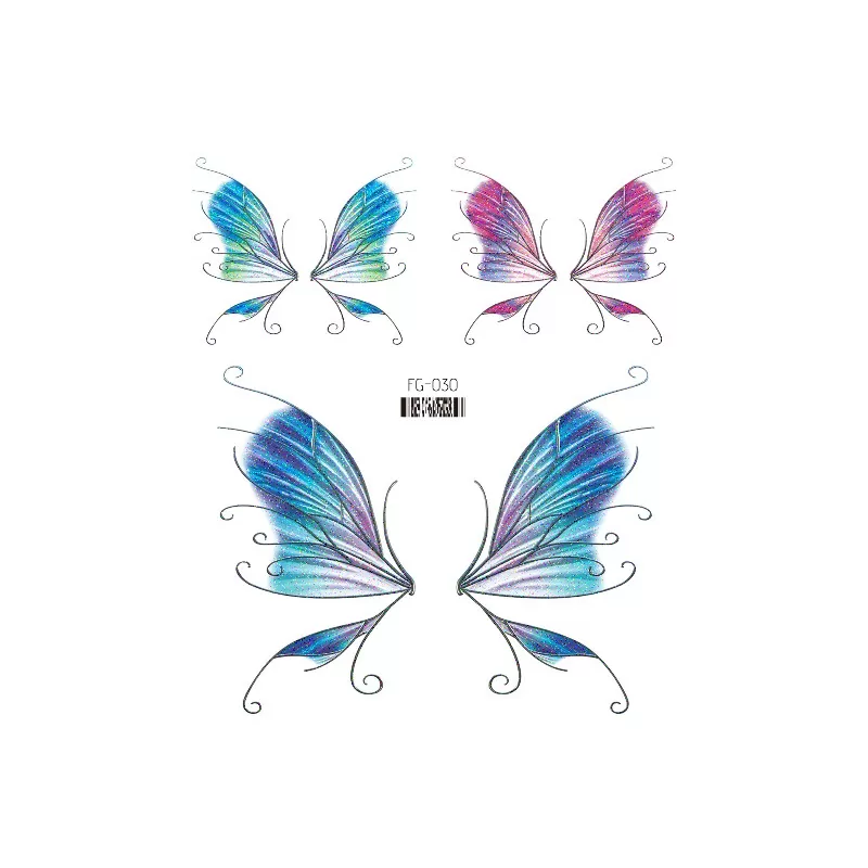 INF Butterfly tatuering klistermärken 5-ark