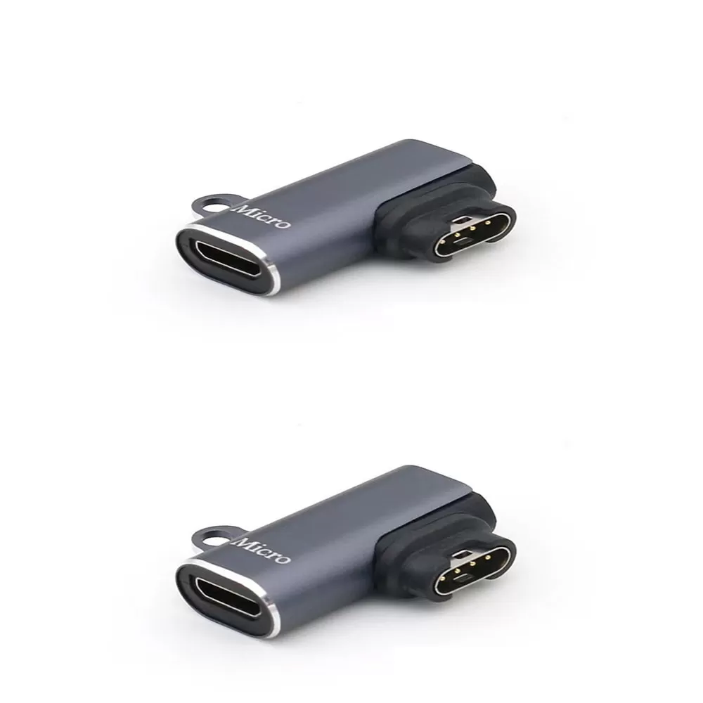 INF Lightning hona till Garmin klocka sidoböjd adapter - 2-pack, Mörkgrå aluminiumlegering
