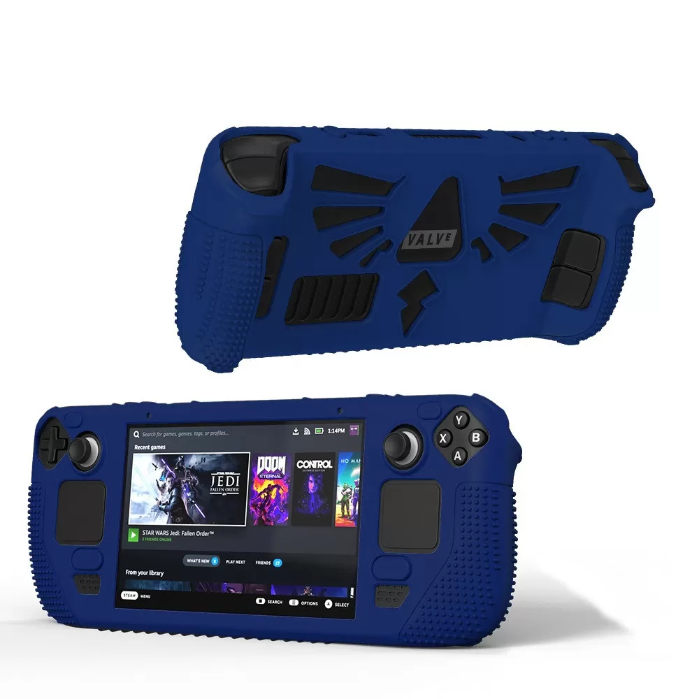 INF Silikonskyddsfodral för Steam Deck Handhållen Spelkonsol - Skydda din enhet Blå