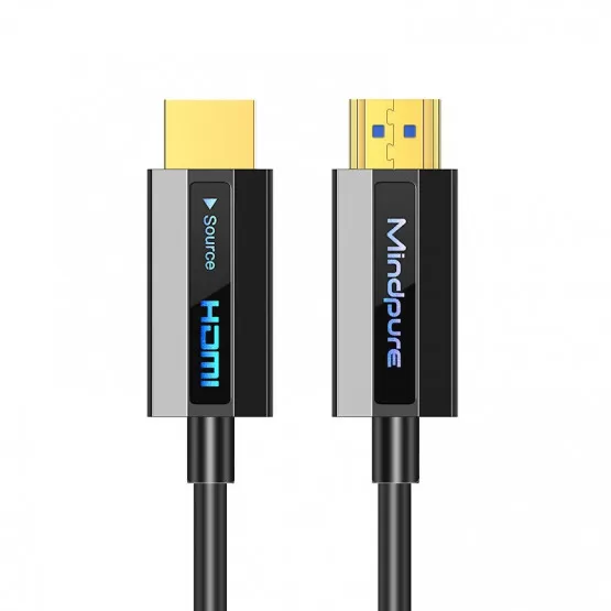 INF HDMI Optisk Fiberkabel - Svart, 4K 60Hz Högupplöst Kabel för PC, TV och Projektor 15 m