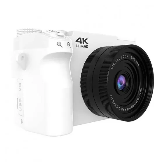 INF Entry-Level Micro Single Digital Kamera för Studenter - 75MP 4K WiFi Vit