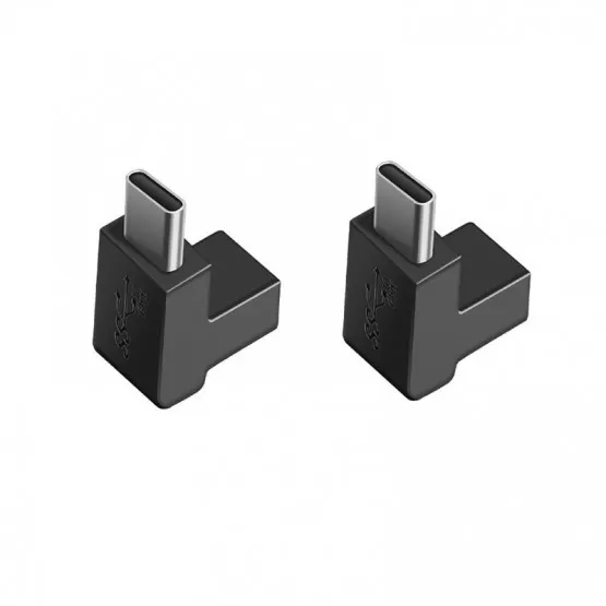 INF TYPE-C Hona till TYPE-C Hane Rätvinklig Adapter (2-pack) - Stödjer 10Gbps och 100W