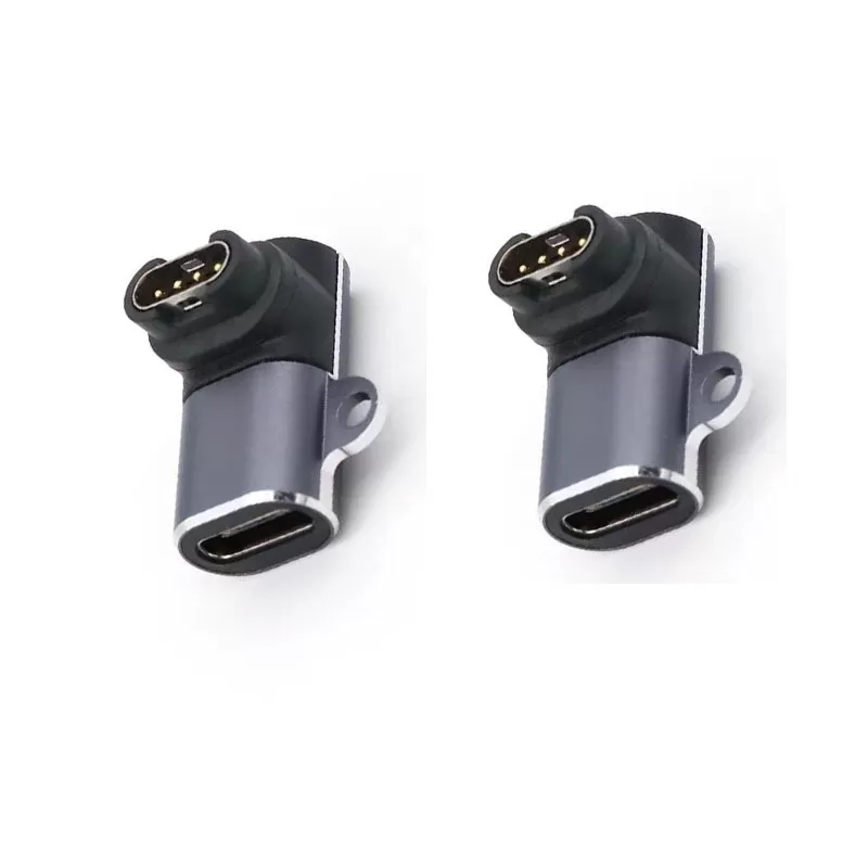 INF TYPE-C till Garmin Klocka Adapter, Vertikal Böjd, 2-pack - Ladda Din Garmin Enkelt