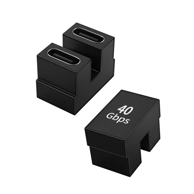 INF TYPE-C Hona till TYPE-C Hona U-formad Adapter - 2-pack, 40Gbps Dataöverföring