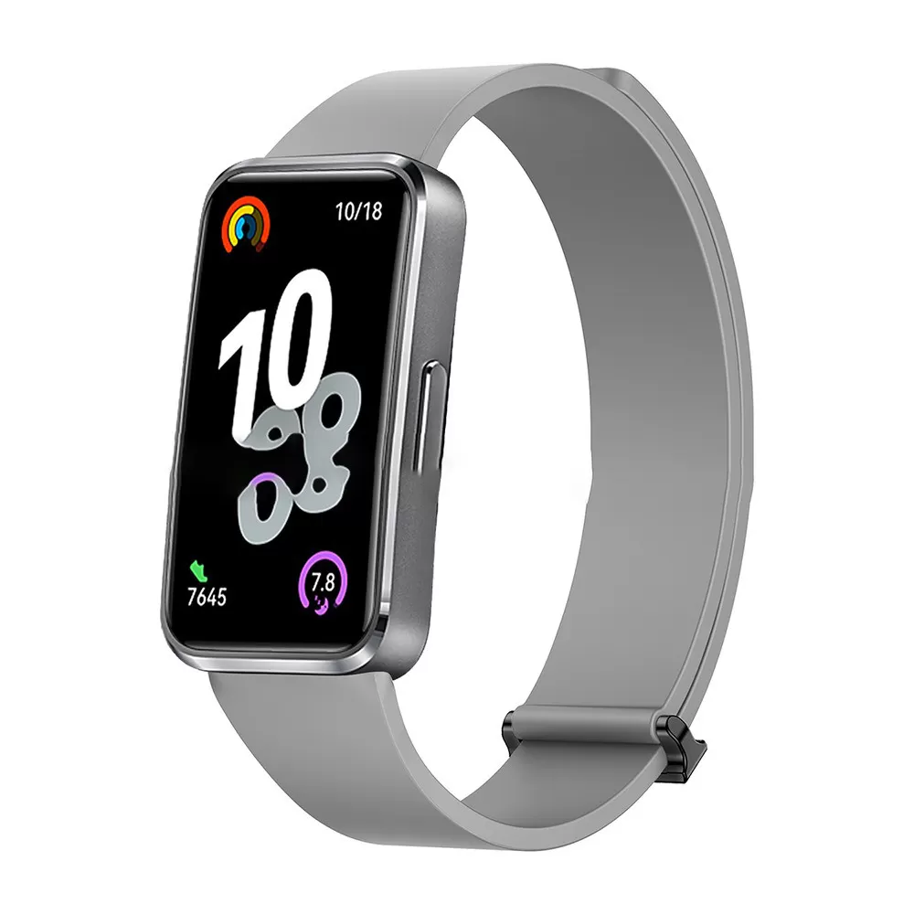 INF Kompatibel med Huawei Band 8/9/10 Magnetiskt Armband - Silikon Grå