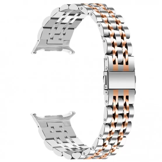 INF Kompatibel med Samsung Galaxy Watch 8/Ultra 2 Rostfritt Stål Armband - Roséguld, Sju Pärlor