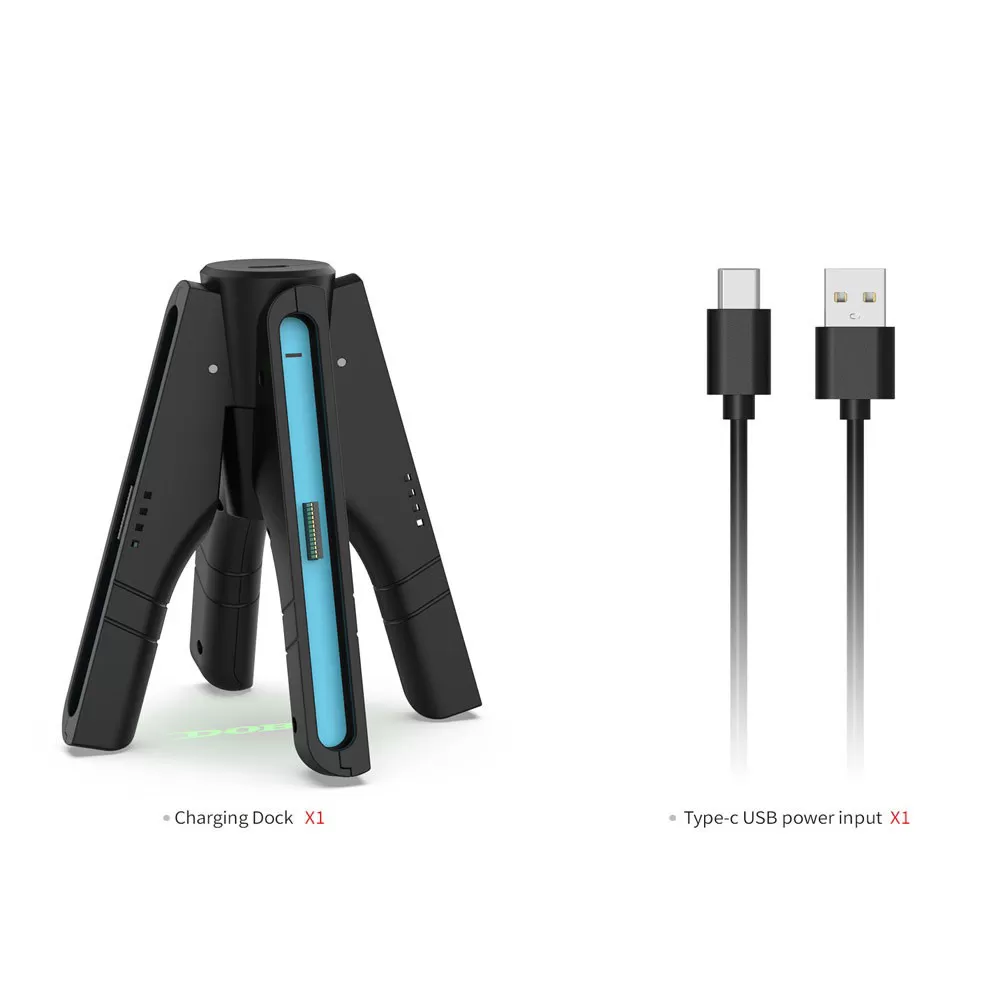 INF Switch2 Fyr-i-ett Laddningsstation för Vänster och Höger Handkontroller med Avtagbart Grepp - Svart