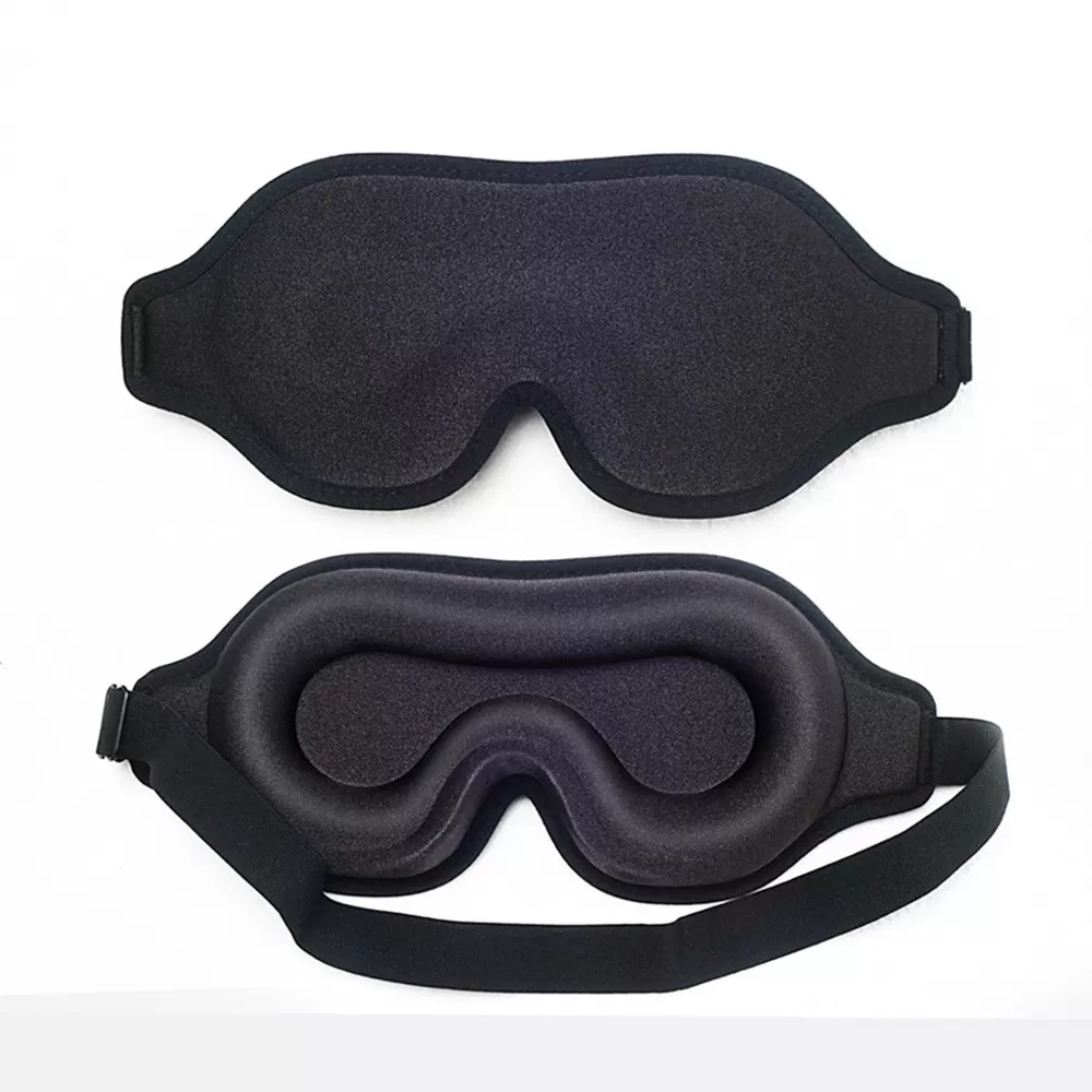 INF Ögonmask - Sömnmask i is-silke för totalt mörker och komfort Svart
