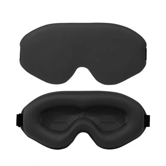 INF 3D Ögonmask för Sömn - Djup Skål, Andningsbar och Mörk Svart