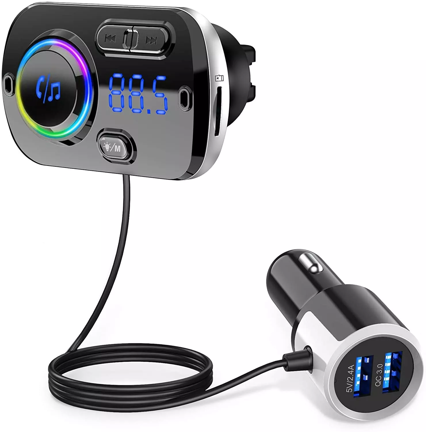 INF Trådlös FM-sändare för bilen Bluetooth 5.0 QC3