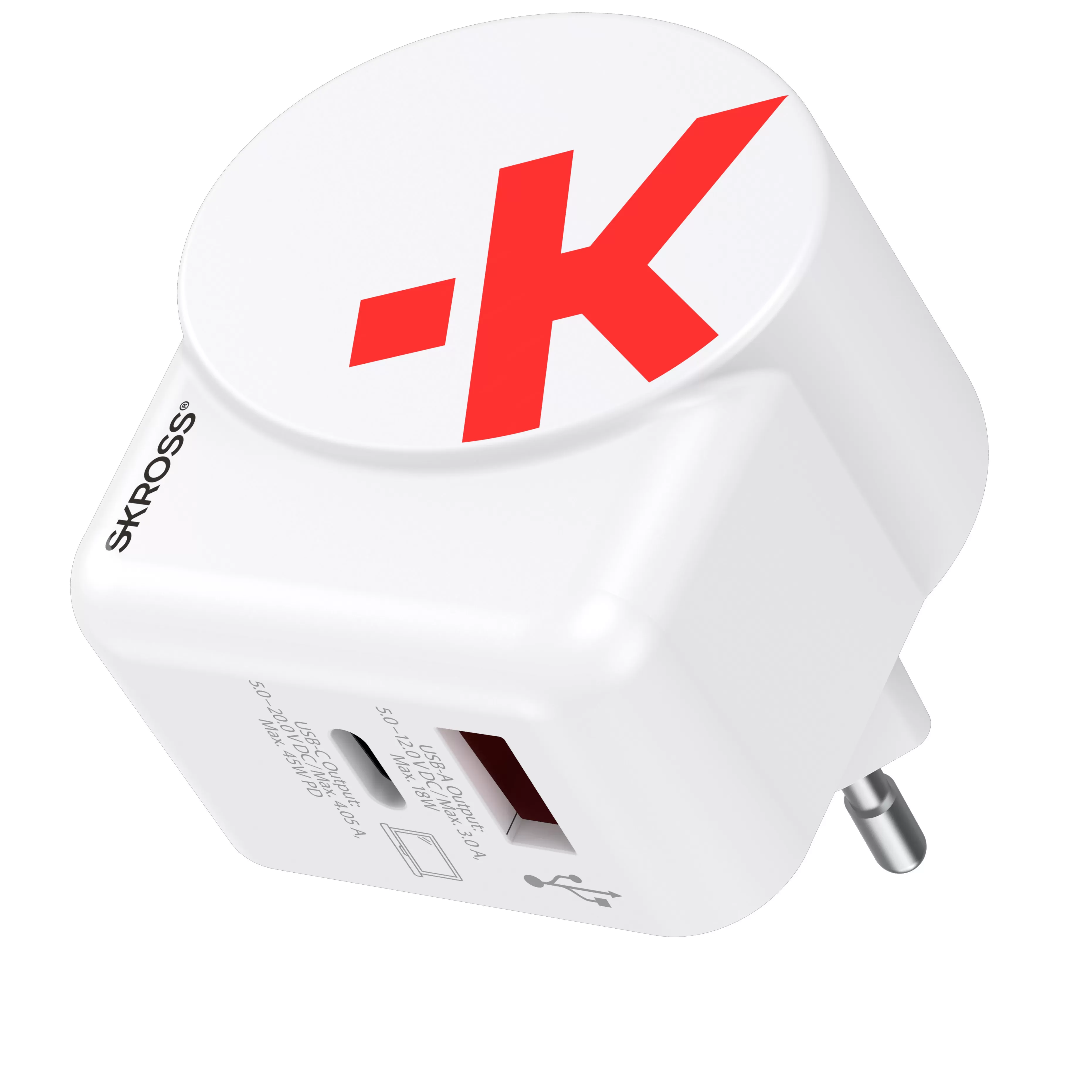 skross EU USB Charger AC45PD - C to C cable included.