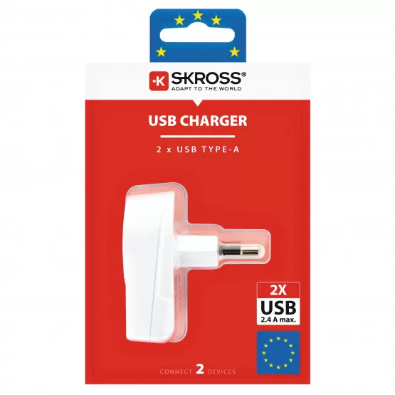 skross Euro USB Charger - 2xUSB Type A