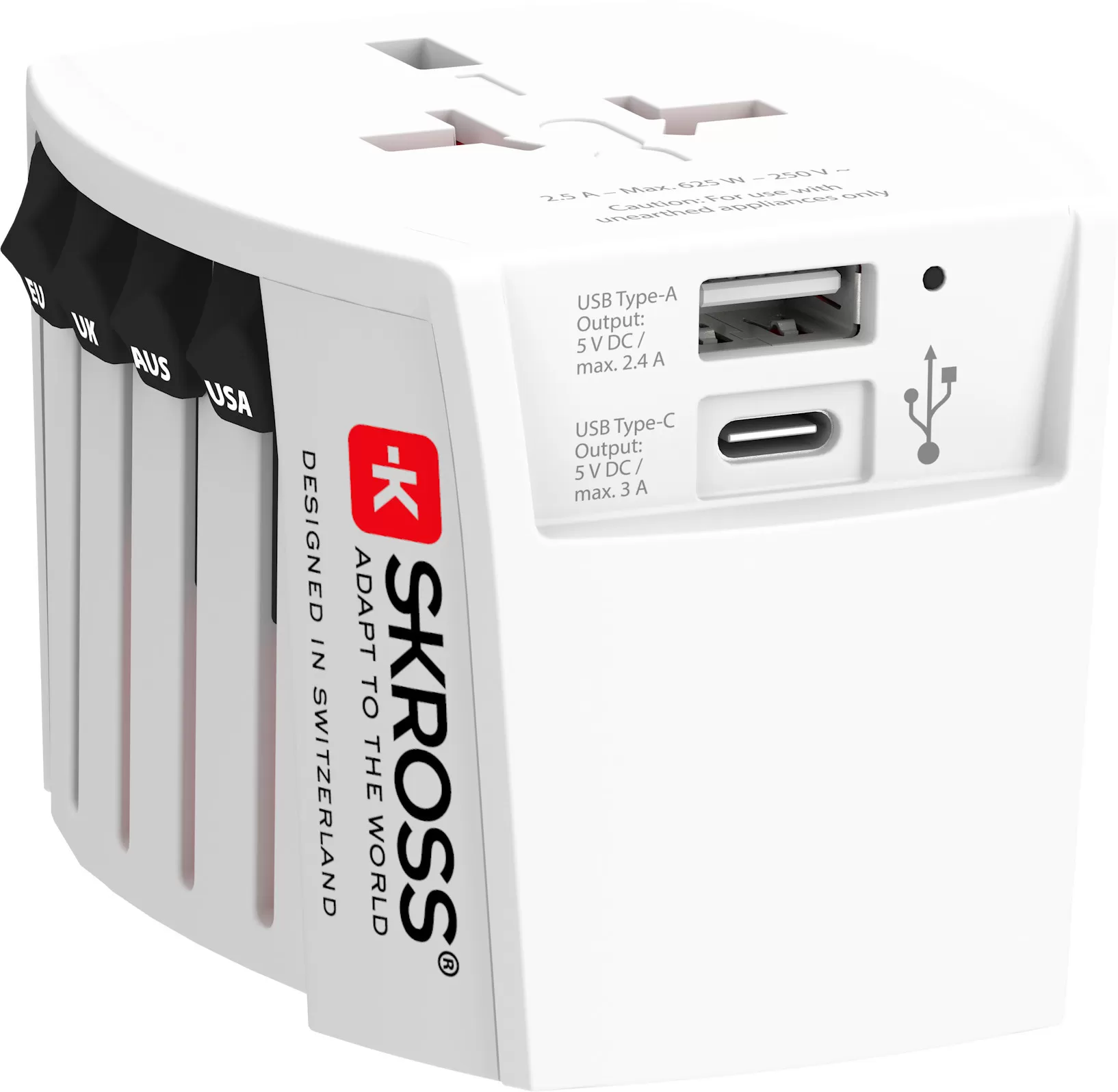 skross MUV World Travel adapter, USB A&C