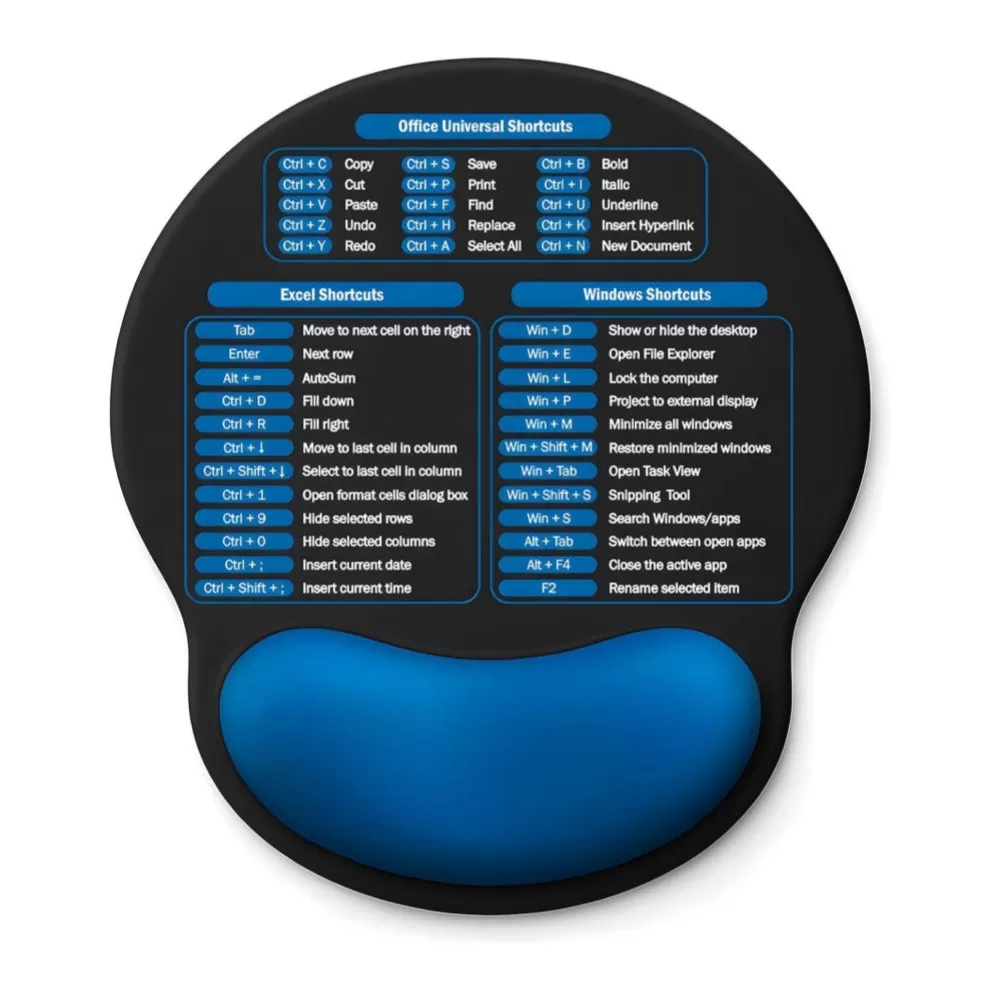 INF Excel Kontorshandledsstöd Musmatta - Ergonomisk Design för Bekväm Användning Blå