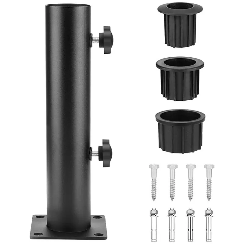 INF Paraplyställ Set (Fyrkantigt Järnrör) - Svart, Justerbart och Stabilt