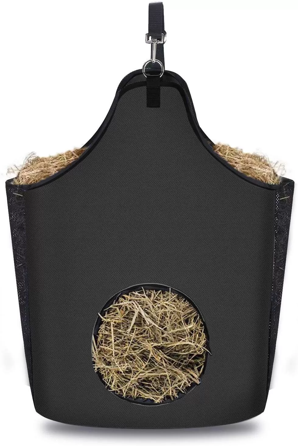 INF Svart Höpåse för Hästar: Långsam Matning, Portabel och Bekväm