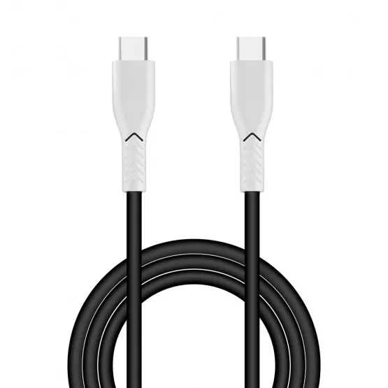 INF Snabb laddningskabel Dubbel USB-C Hane till Hane Kabel 60W Svart