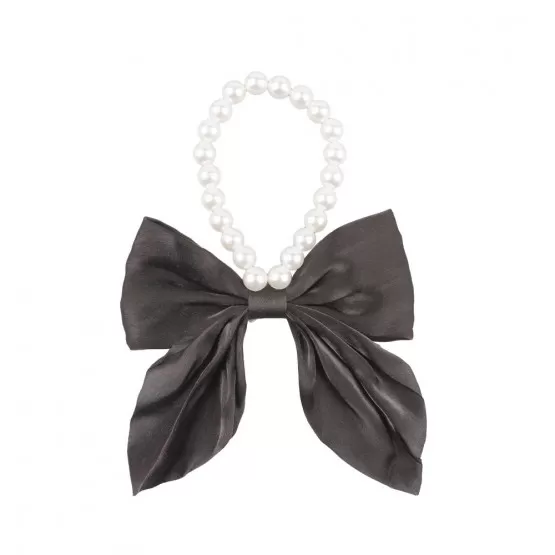 INF Elegant Pärlhalsband för Husdjur med Justerbar Elastisk Krage och Söt Rosett - Perfekt för Katter och Små Hundar Svart