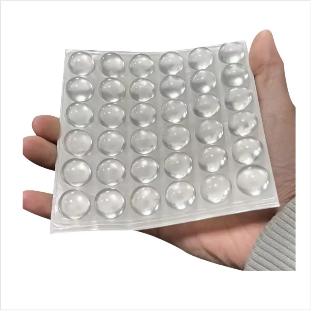 INF Transparenta tangentbordsklistermärken för nagelskydd (Halvsfär 16x8mm, 36 st/ark)