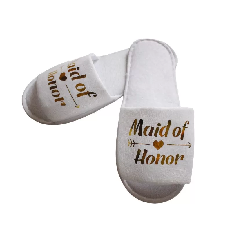 INF Bröllop Tofflor för Möhippa med Glitter - Vit, Engångs