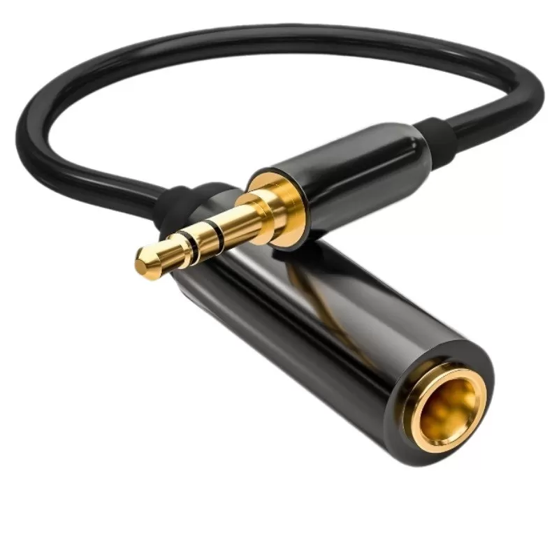 INF 3.5mm till 6.35mm Audio Adapterkabel - Svart - För Mikrofon och Hörlurar 1m
