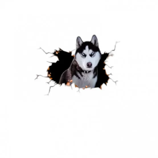 INF Kreativa 3D Husky Bilklistermärken - Söta Djurbildekaler (2-pack)