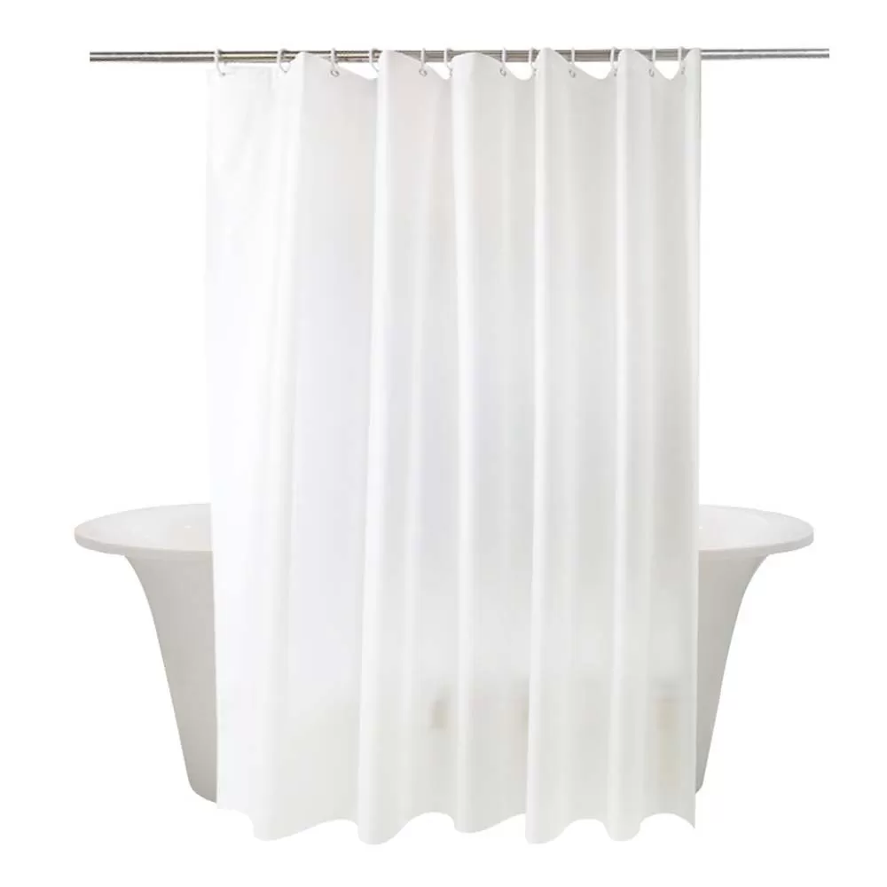 INF Förtjockad PEVA Duschdraperi - Vit - 220x200cm med Krokar