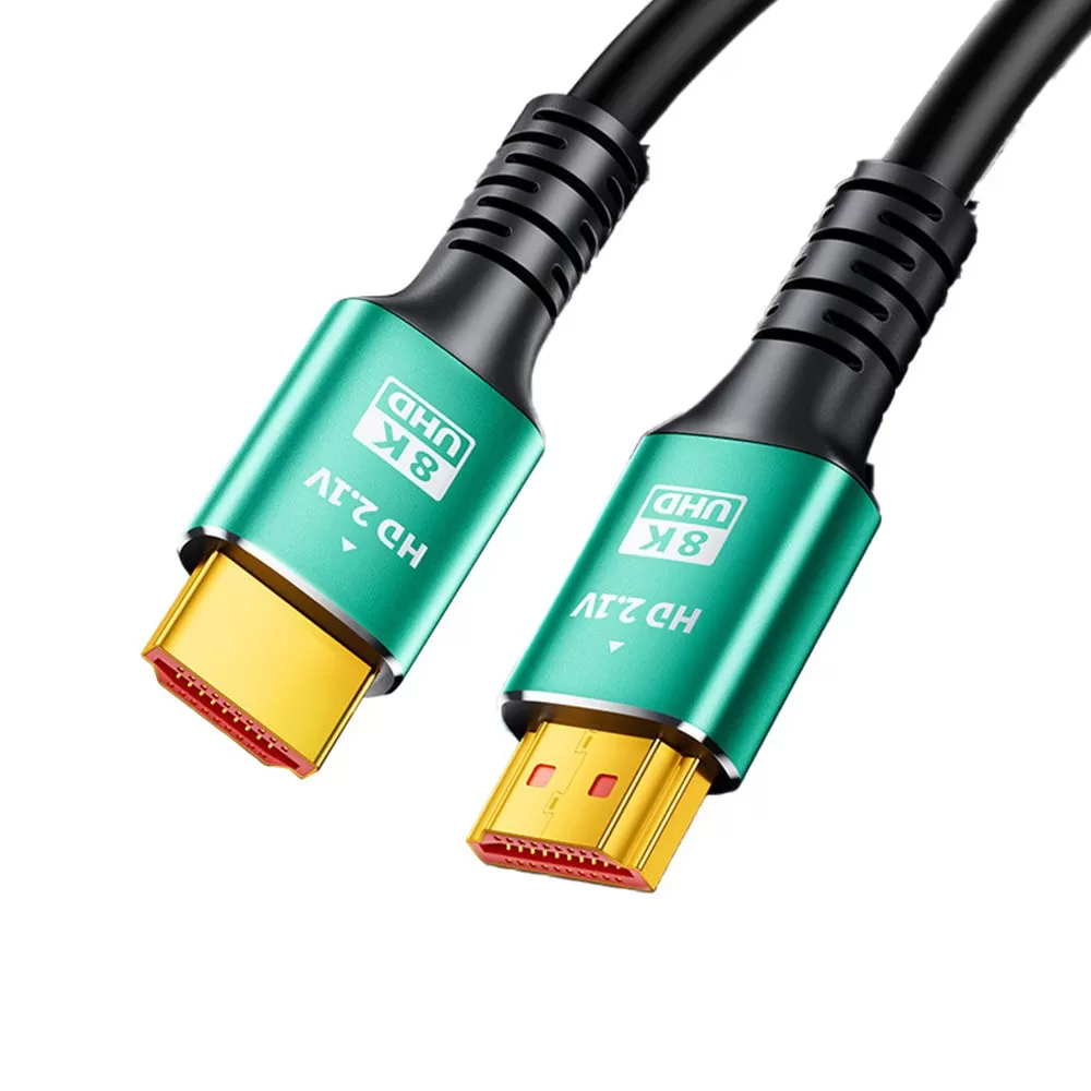 INF HDTV 2.1 Kabel - 8K Ultra HD Gaming - Grön Aluminiumlegering 1m