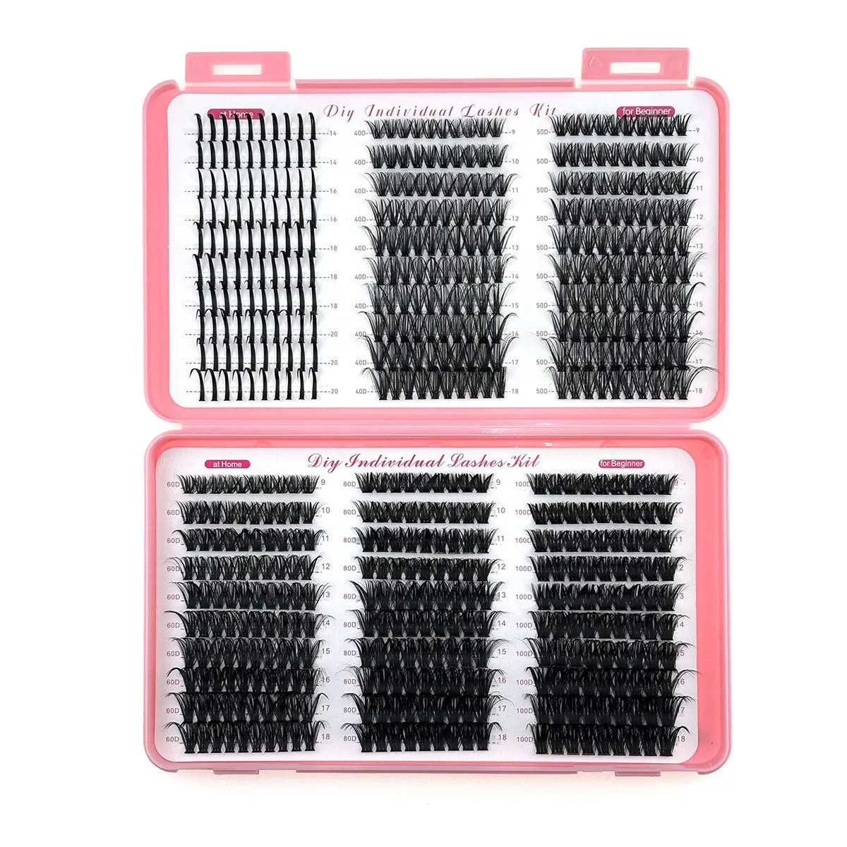 INF DIY Segmenterade Ögonfransar (60 rader): Spikes, 40D, 50D, 60D, 80D, 100D - Naturlig Förlängning