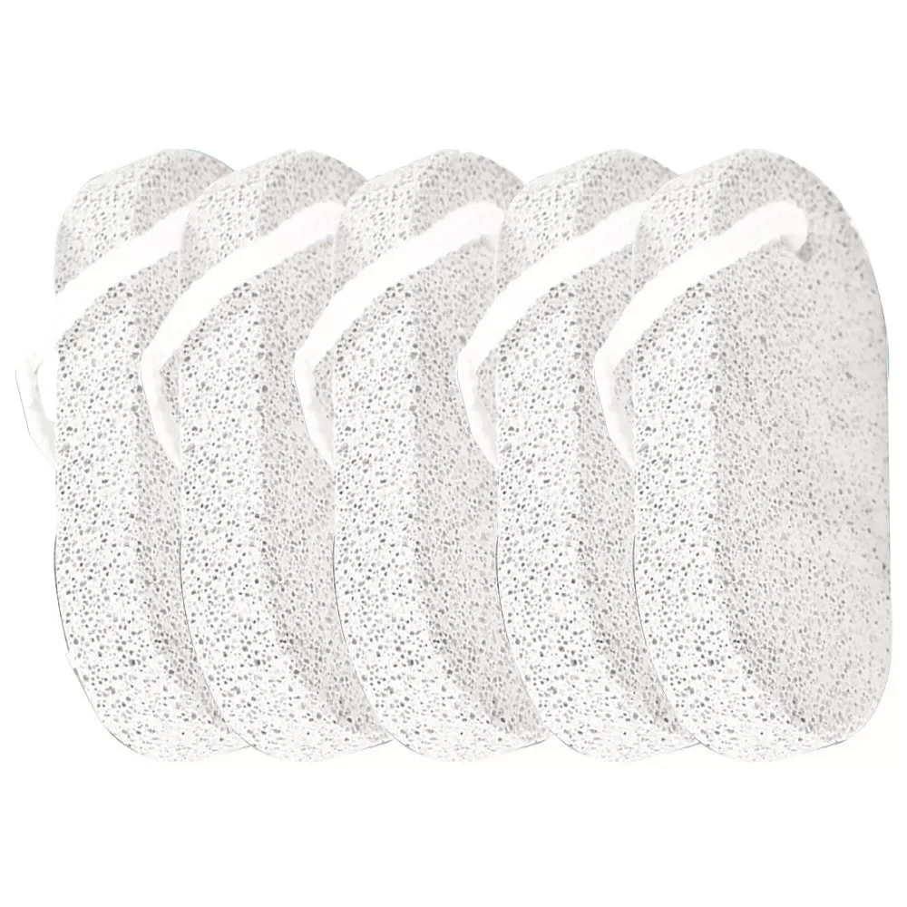 INF 5-pack Fotfil - Tunn modell (9x4.5x2cm) Vulkanisk sten för borttagning av död hud och förhårdnader, skonsam fotvård hemma