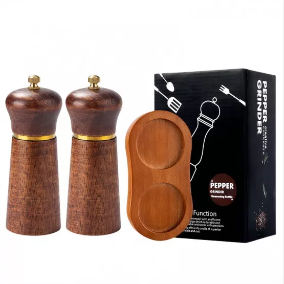 INF 5-tums Retro Ek Pepparkvarn Set om 2 med Ekträbas
