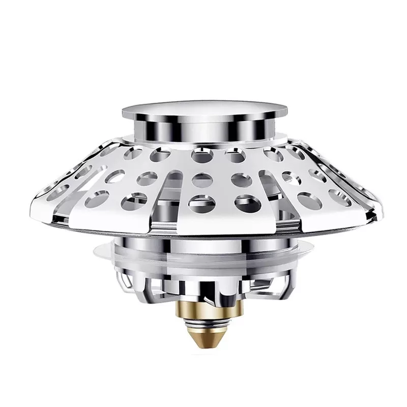 INF Universal Pop-Up Avloppsplugg för Badkar - Silverfärgad Mässing