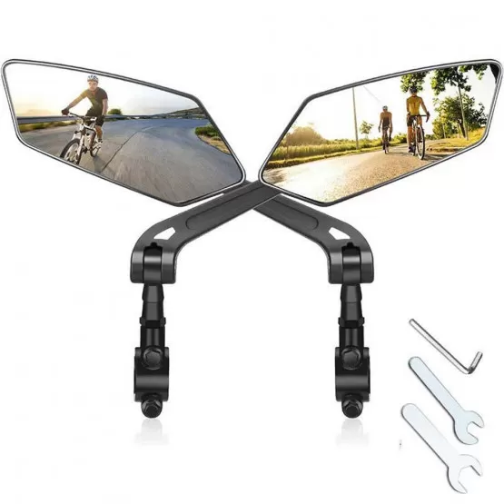 INF Mountainbike Backspegel - Svart Par med Installationsverktyg