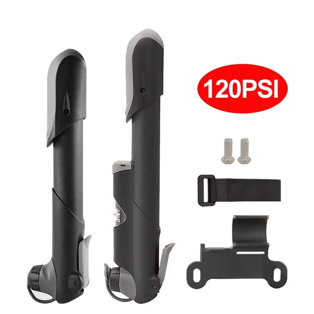 INF Mini Cykelpump - Svart, Högtryck, Bärbar för Cyklar, Motorcyklar och Elcyklar