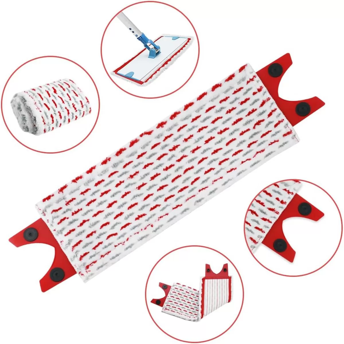 INF Ersättningsmopphuvuden för Vileda Ultramax elektrisk mopp, tvåfärgade mikrofiber, 2-pack