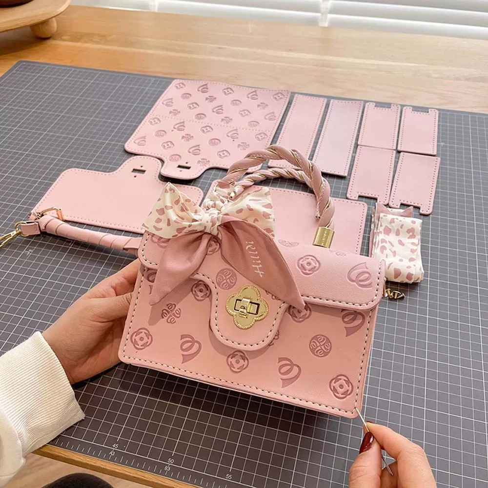 INF Handvävd väska - Rosa ny Sakura DIY-materialpaket med handsydd design och mångsidig användning