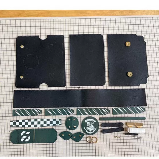 INF Engelsk Stil Cambridge Väska - Materialpaket för DIY Handvävd PU Väska Kompatibelt med Skandinaviska Stilar Svart