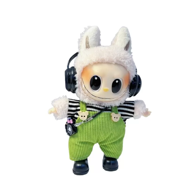 INF Kompatibelt med Labubu 1, 2 och 3 generationens dockkläder - Polyester, flera färger, 12x13x12cm Grön