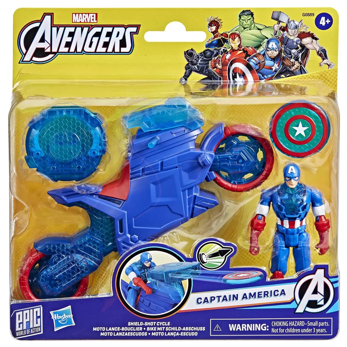 MARVEL Avengers 4 Inch Captain America Shield-Shot Cycle