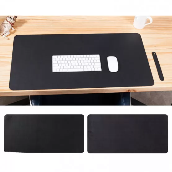 INF 60x35cm PU Läder Musmatta - Perfekt för Kontor och Hem B Svart