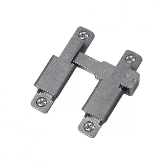 INF Skjutdörrslås kompatibelt med 90°/180° vänster och höger, aluminiumlegering med borrinstallation och skruvar inkluderade Silver