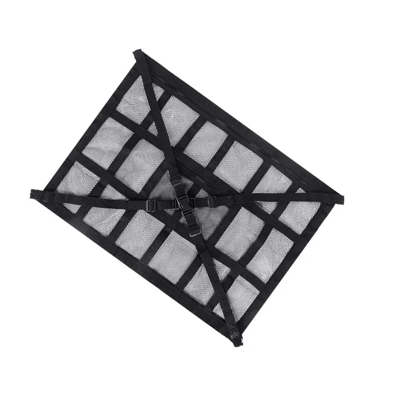 INF Bil Takförvaringsnät 18 Fack Korsmönster 80cm Lång, 53cm Bred, Svart Polyester och Mesh