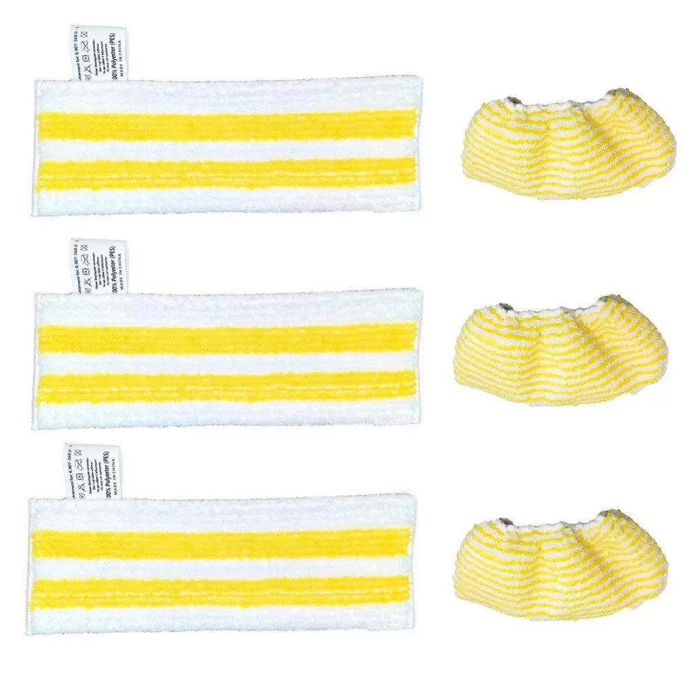 INF Ångtvätttillbehör - 3 st trasor och 3 st överdrag kompatibelt med tyska Karcher SC1/SC2/SC3/SC4/SC5/SV7