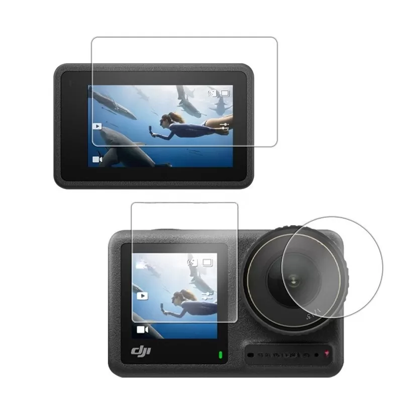 INF Skärmskydd kompatibelt med DJI Action 5 Pro, AR-förstärkt film, 3-pack (Helskärm + Bakre skärm + Lins)