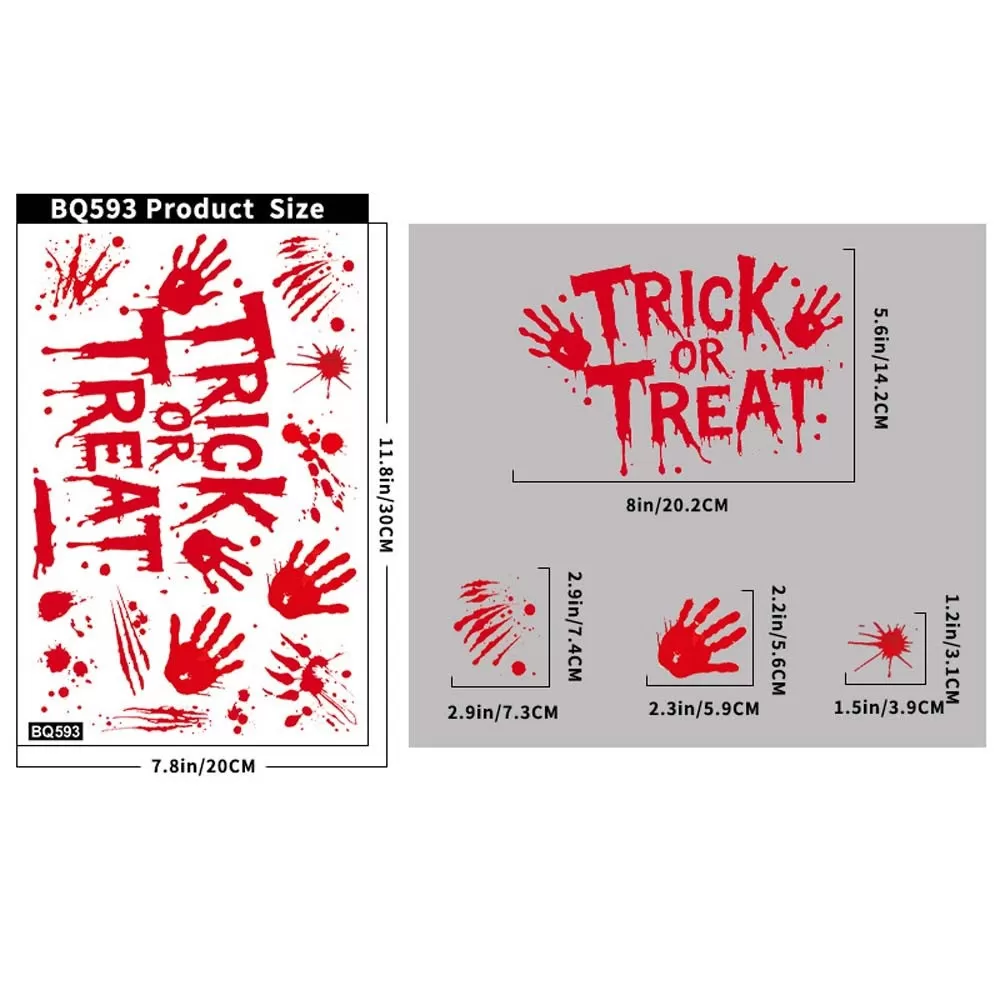 INF Läskiga Handavtryck Fönsterdekaler - Perfekt Halloween Dekoration