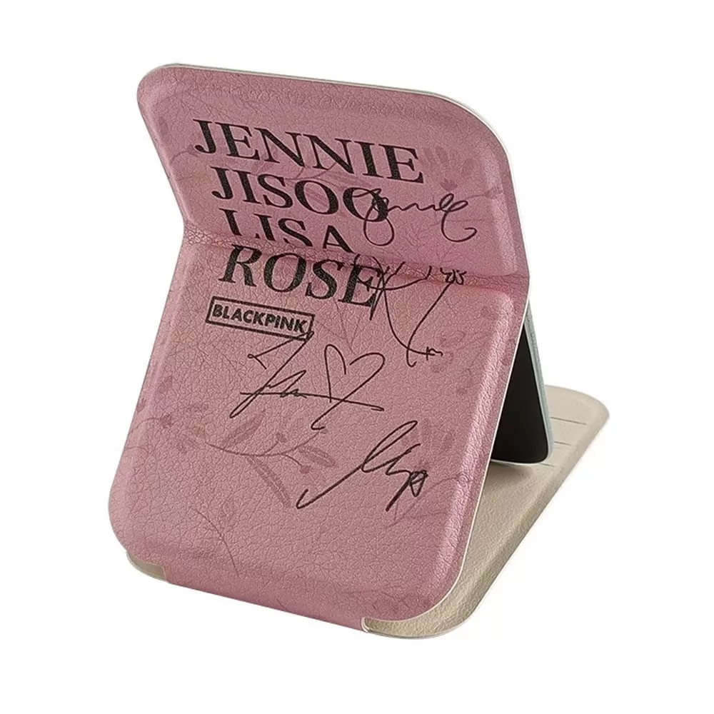INF Black Pink PU Portabel Sminkspegel - Enkel och Stilren