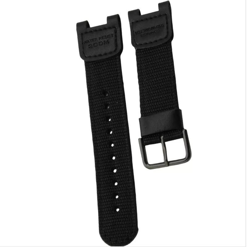 INF Sportarmband i nylon kompatibelt med Casio SGW100/GW-3500B/3000B - Vattentätt och bekvämt Svart