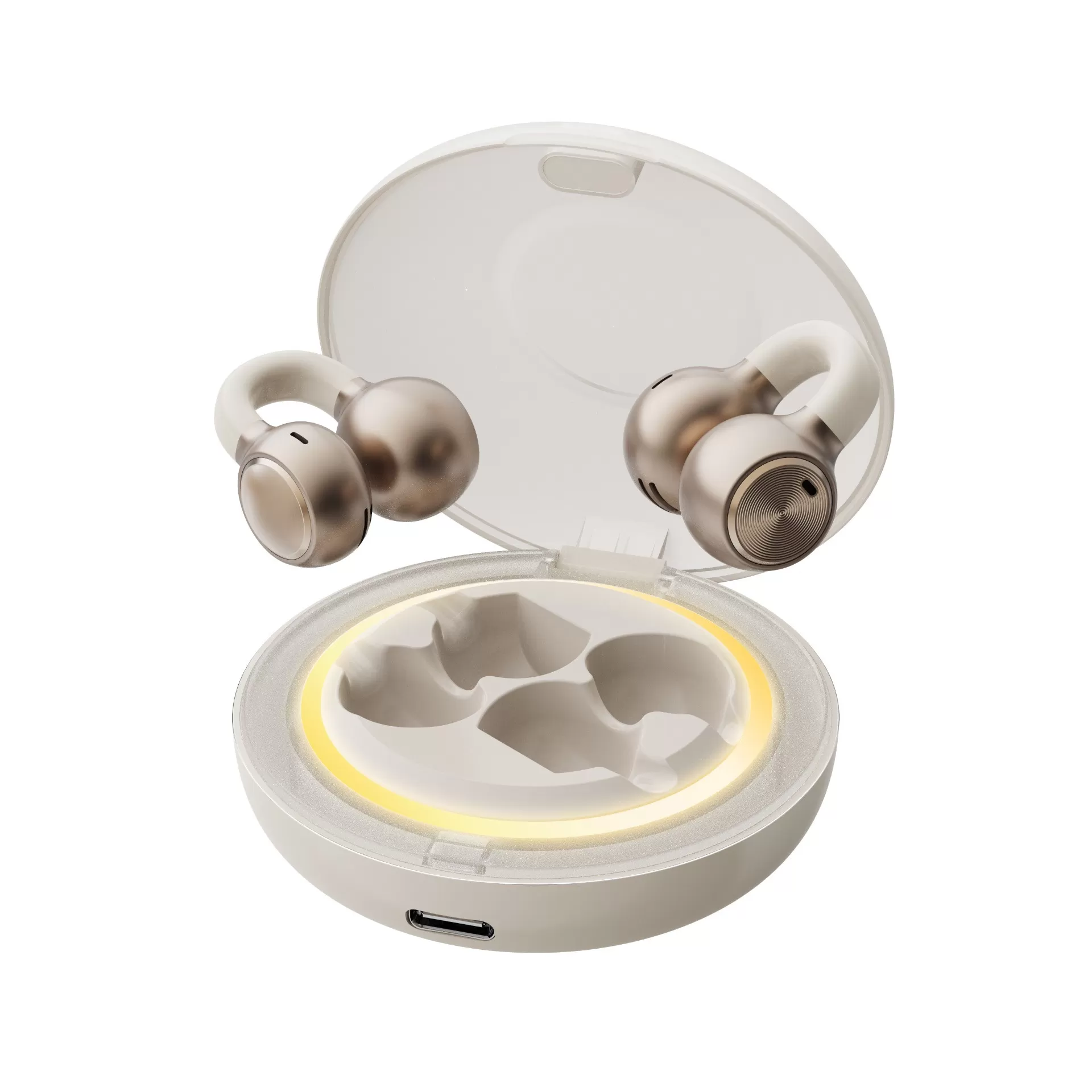 INF Öronklämma Öppen Stil Sport Bluetooth Hörlurar - Bekväm Passform & HiFi Ljud Beige