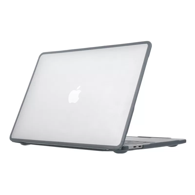 INF Skyddsfodral kompatibelt med MacBook Air 13 A1932 A2179 A2337 - Transparent Svart, Halkfria Fötter