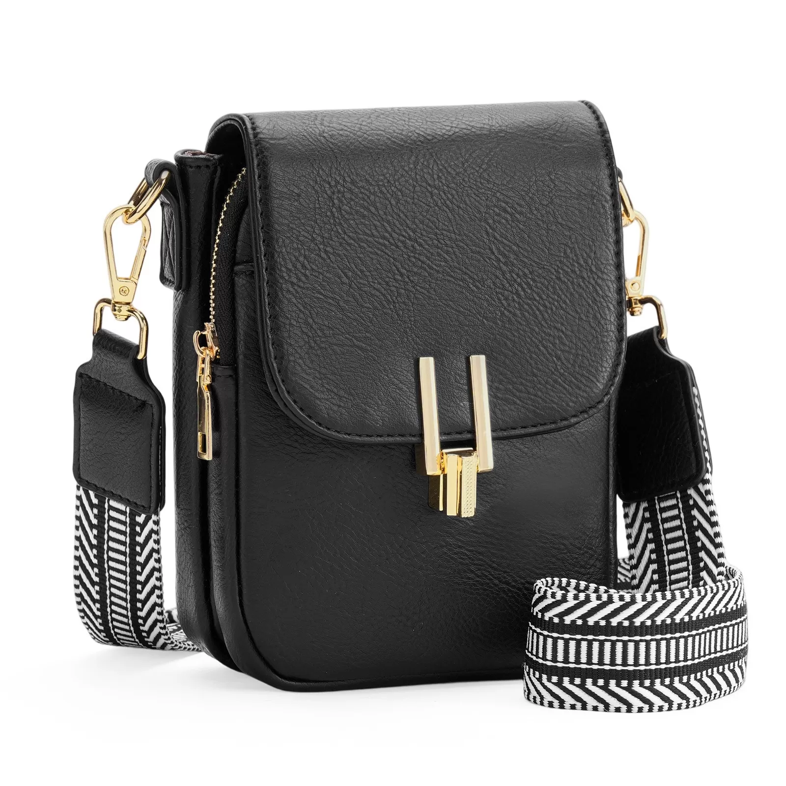 INF Bred Axelrem Dam Mobiltelefonväska - Perfekt för Förvaring av Små Saker Svart